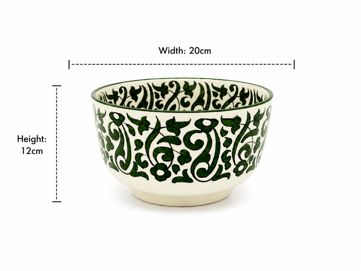 Traditional Hand-Painted Ceramic Bowl Artisan Decorative Serving Dish - M1 (03)