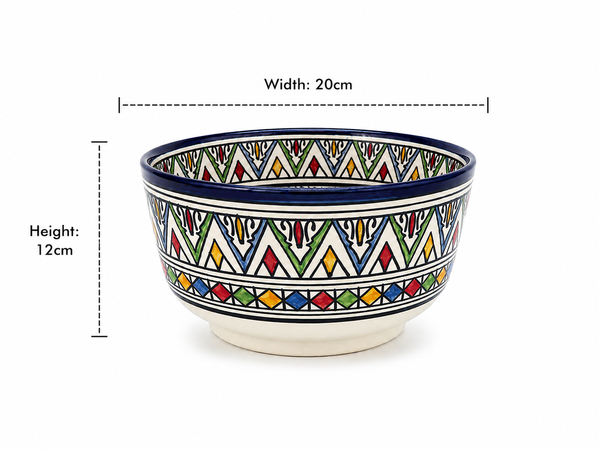 Traditional Hand-Painted Ceramic Bowl Artisan Decorative Serving Dish - M1 (04)