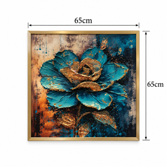 Mystic Lagoon Bloom Decorative Wall Art Frame - (30x65x30cm)