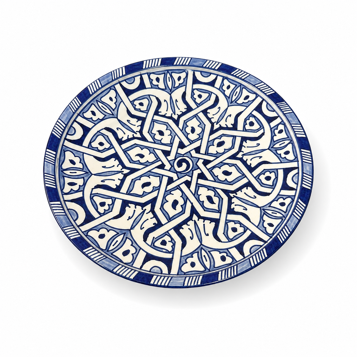 Moroccan Mosaic Ceramic Serving Plate–Handcrafted Decorative Tableware & Display Dish 26cm - M15 (01)