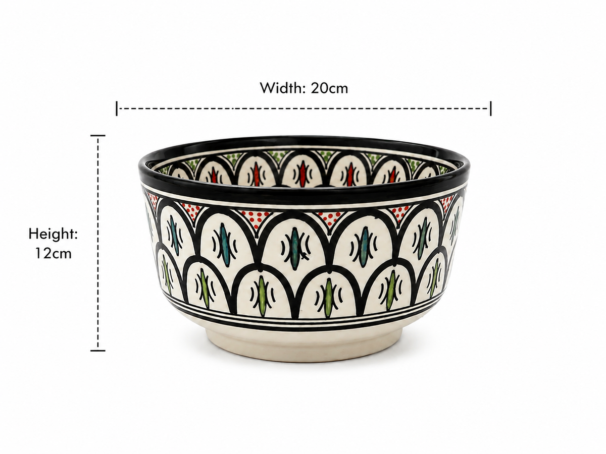 Traditional Hand-Painted Ceramic Bowl Artisan Decorative Serving Dish - M1 (02)