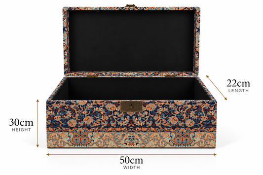 Firouzeh Woodcrest Termeh Keepsake Box - (30x50x22cm)