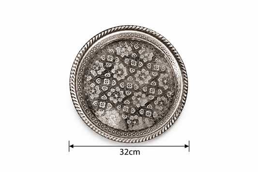 Moroccan Noorhaven Serving Silver Tray (32cm) - M92