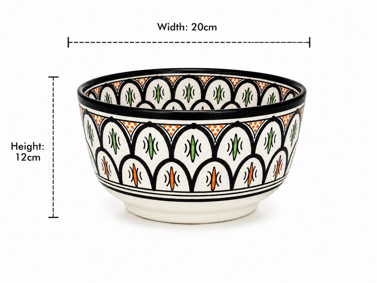 Traditional Hand-Painted Ceramic Bowl Artisan Decorative Serving Dish - M1 (12)