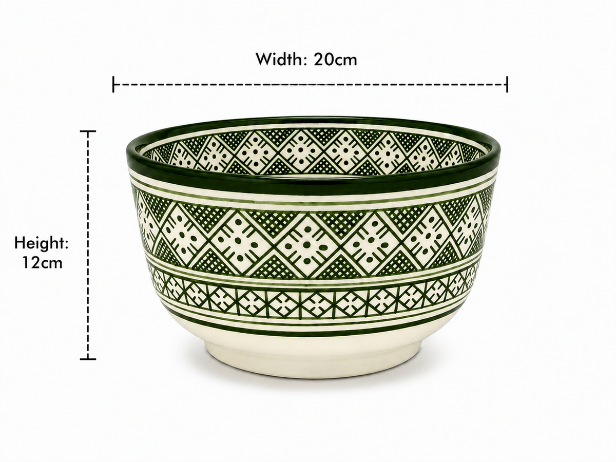Traditional Hand-Painted Ceramic Bowl Artisan Decorative Serving Dish - M1 (10)