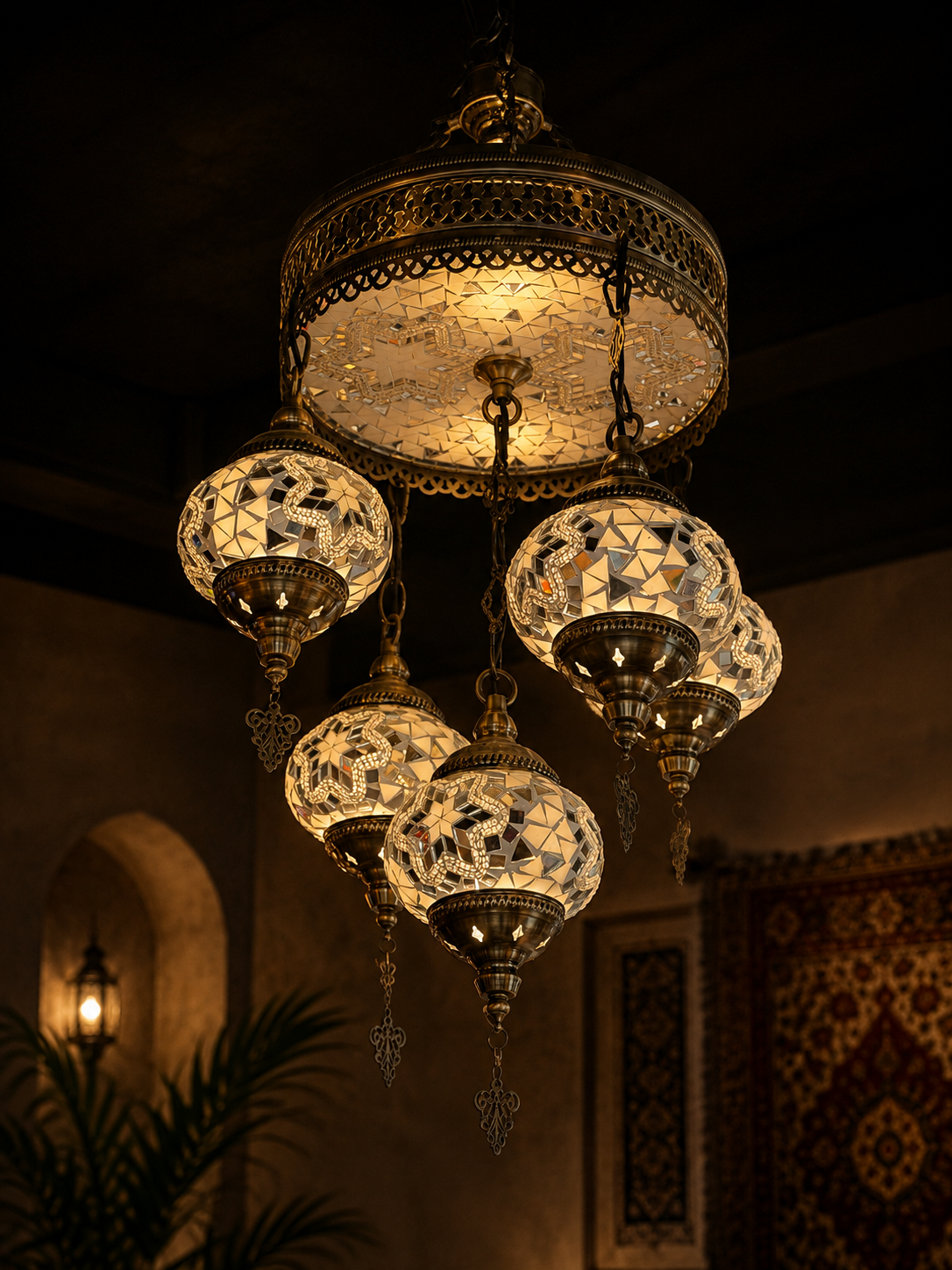 Ottoman Nights Moonlit Sultan’s Chandelier - 6620-4+1