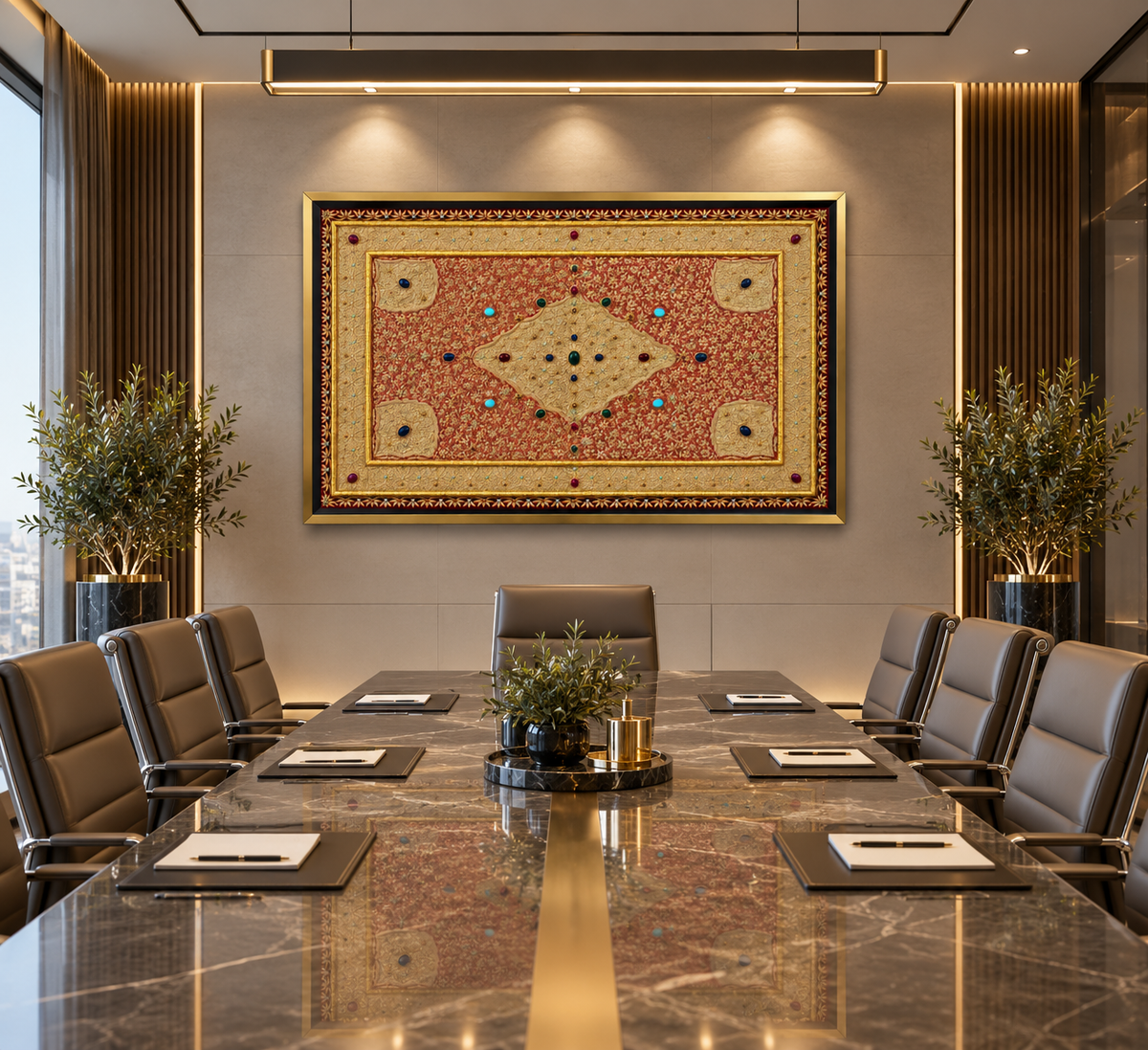 Imperial Gemstone Heritage Tapestry Handcrafted Frame - (127x184cm)