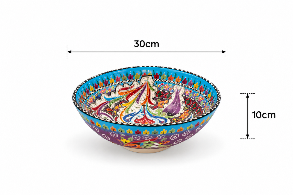 Azure Tulip Artisan Moroccan Handcrafted Bowl - Z122