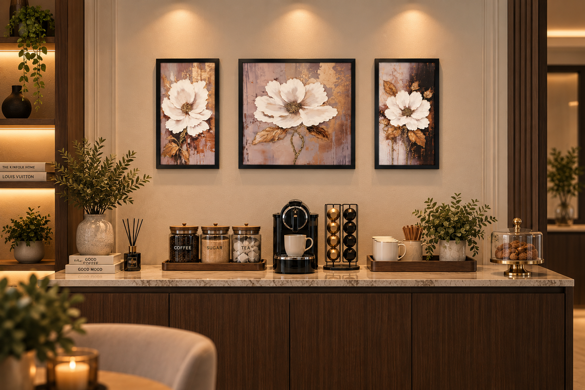 Elysian Floral Elegance Decorative Wall Art Frame - (30x65x30cm)