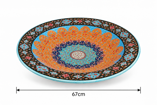 Zafrina Floral Medallion Moroccan Decorative Plate - (67cm)