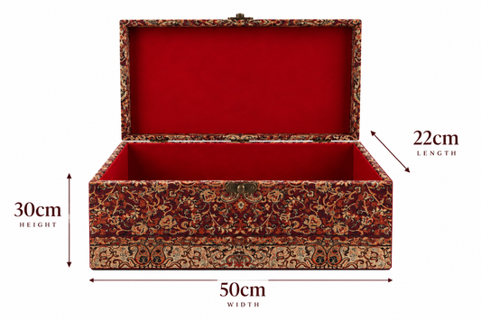 Zarina Crimson Termeh Keepsake Storage Box - (30x50x22cm)
