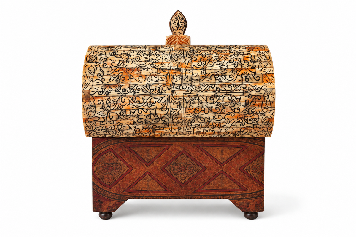 Antique Opaline Dynasty Treasure Trunk - A93