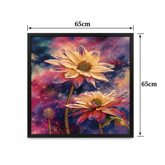 Vivid Bloom Radiance Decorative Wall Art Frame - (30x65x30cm)