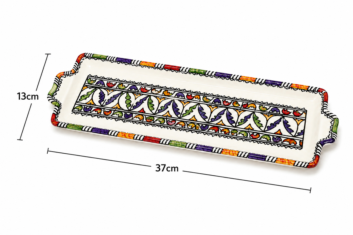 Andalusian Bloom Ceramic Serving Tray Decorative Platter - M14