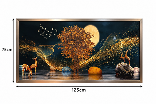Aurelia Moonscape Decorative Wall Art Frame - (75x125cm)