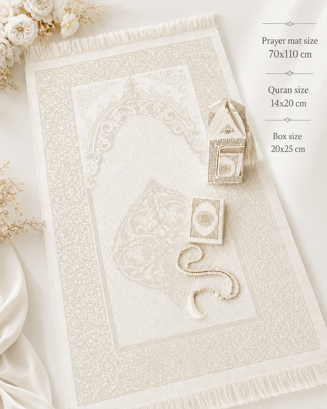 Mini Quran with Prayer Mat &Prayer Beads Gift Set -1685-