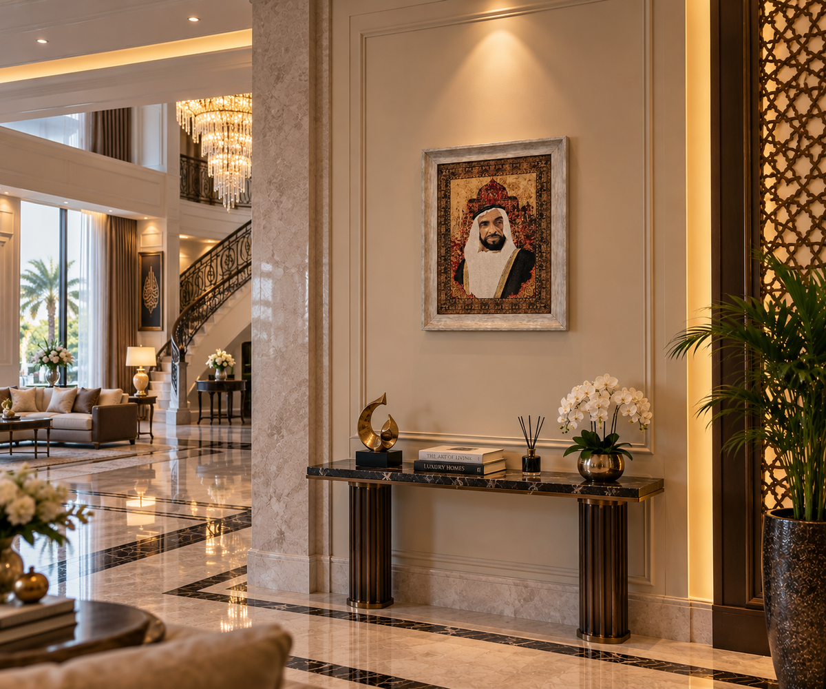 Sheikh Zayed Bin Sultan Al Nayan Portrait - Decorative Wall Hanging (42x52cm)