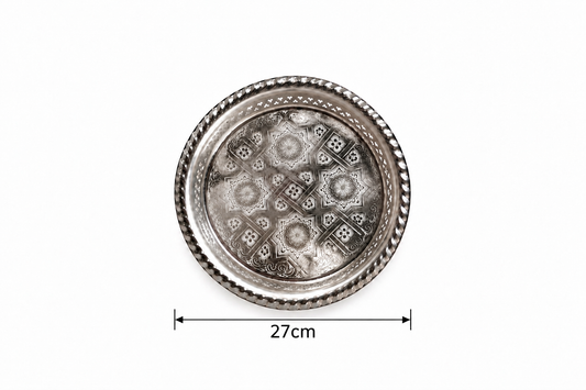 Moroccan Noorhaven Serving Silver Tray (27cm) - M93