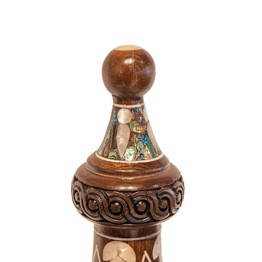 Large Wooden Dallah with MOP Inlay - Height 155cm