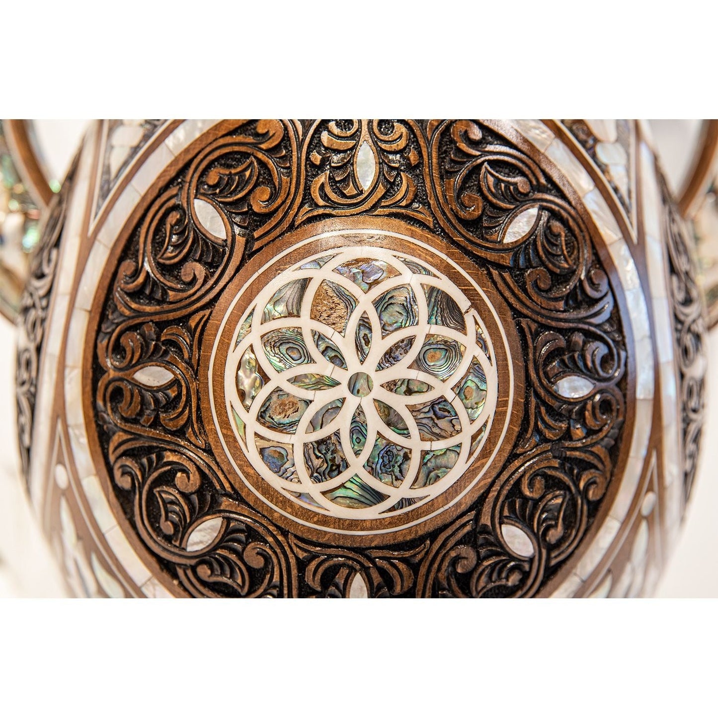 Large Wooden Dallah with MOP Inlay - Height 155cm