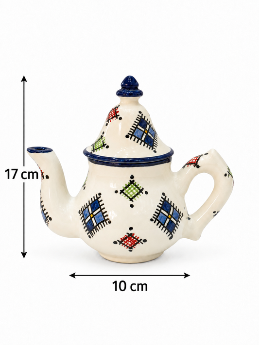 Handcrafted Moroccan Atlas Ceramic Teapot - N1 M28(Ds03)