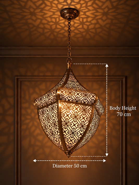 Anatolian Star Laser-Cut Turkish Brass Chandelier