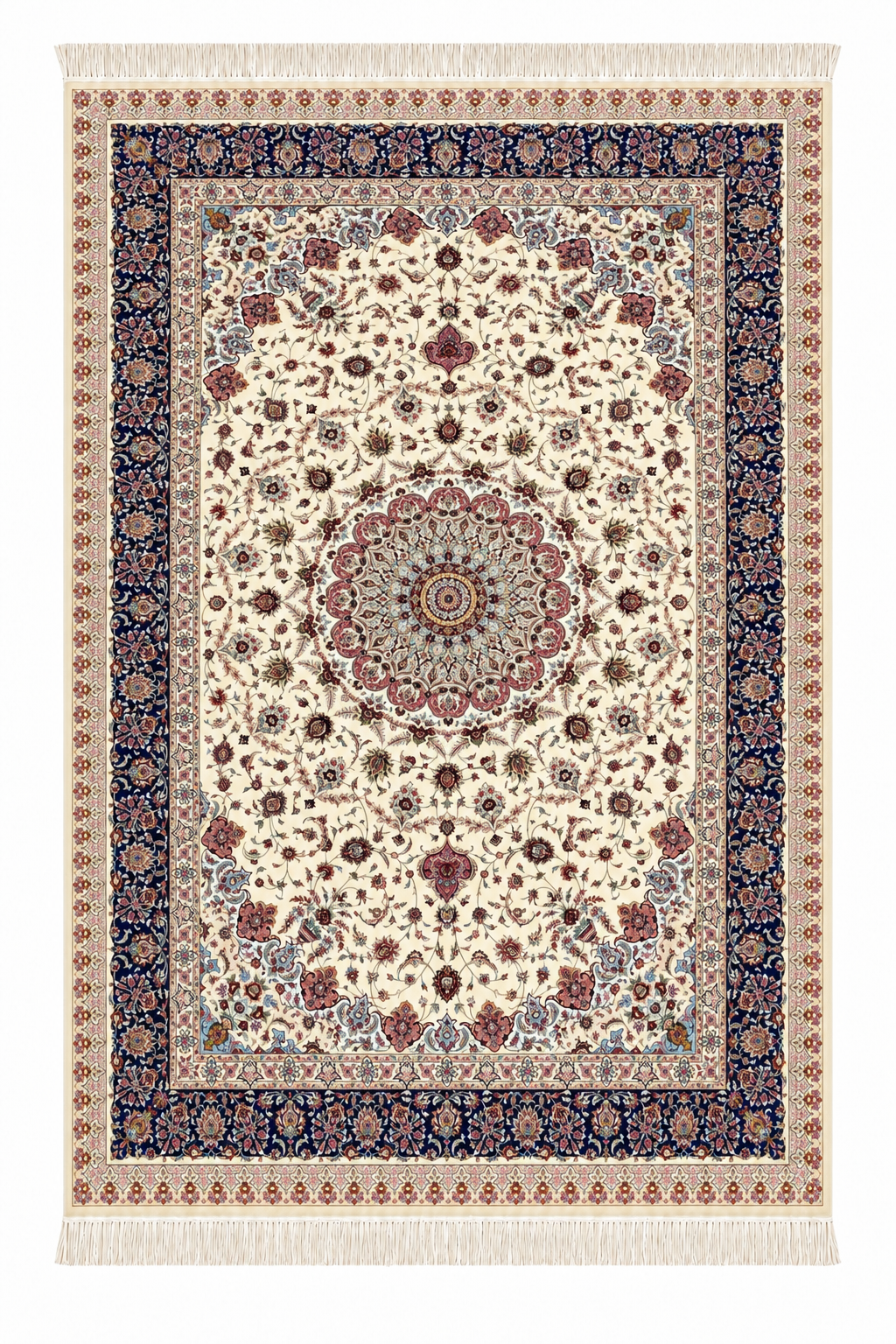 Imperial Tabriz Medallion Wool & Silk Carpet Carpet 200x300 cm