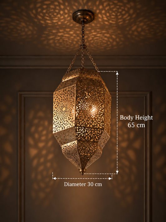Ottoman Mandala Laser-Cut Turkish Brass Chandelier