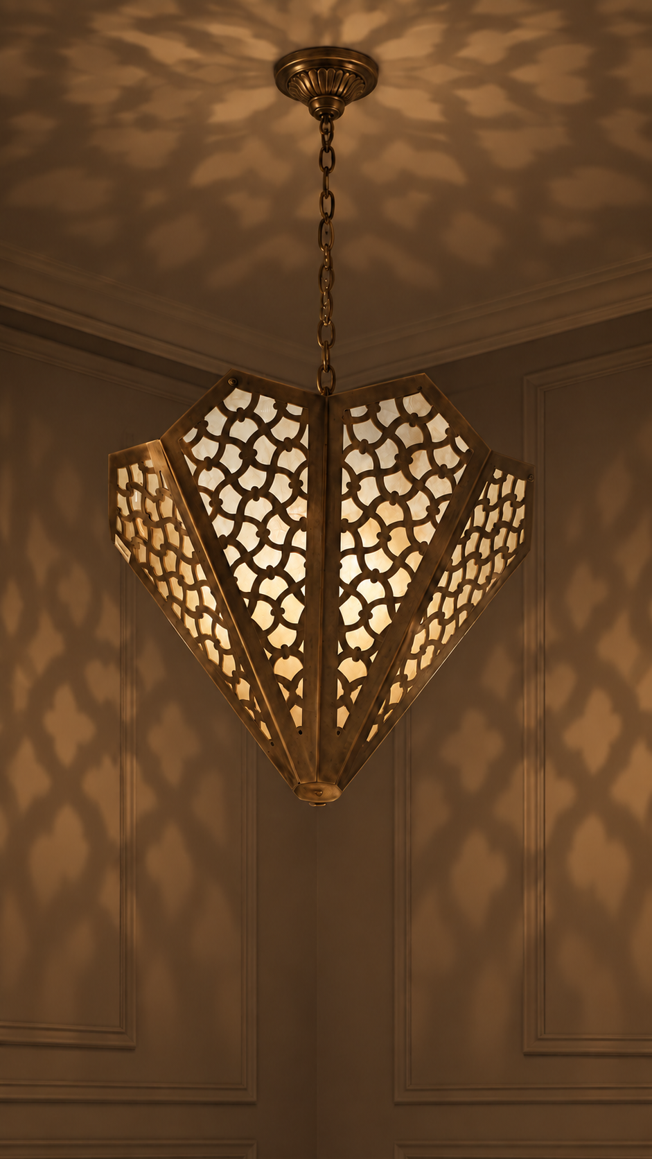 Anatolian Majesty Laser-Cut Brass Chandelier