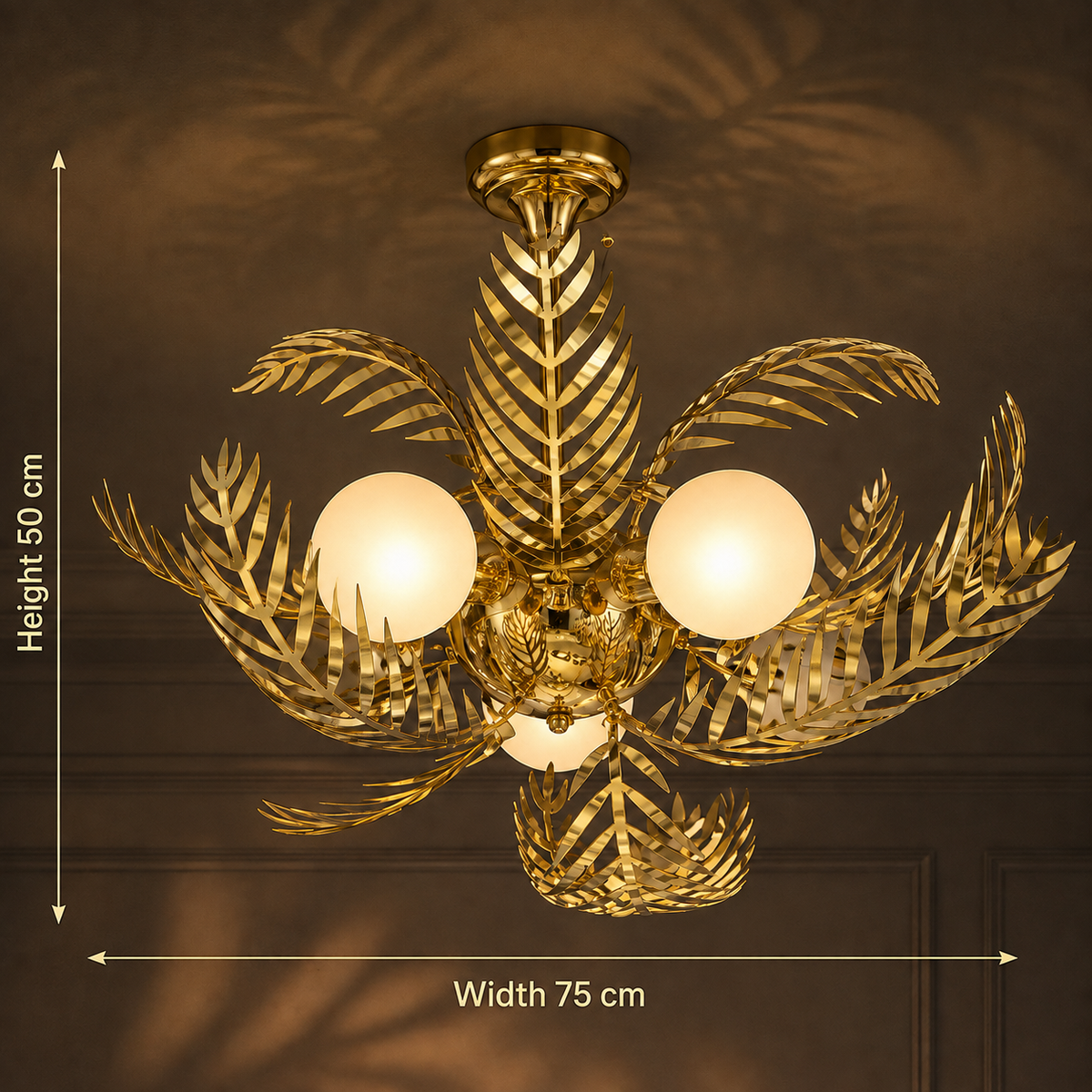 Golden Palm Bloom Ceiling Light