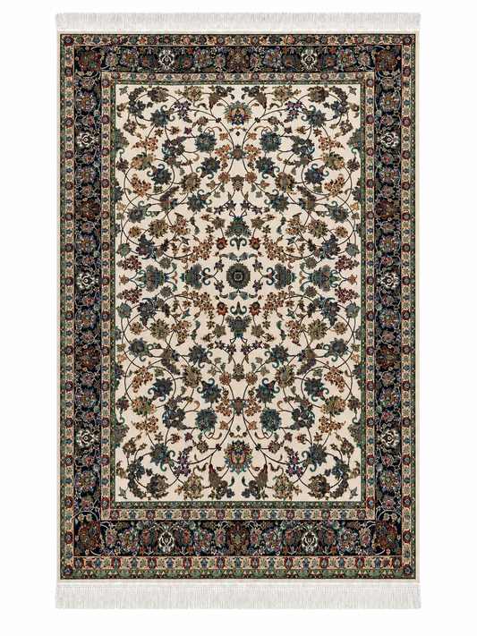 Ivory Garden Persian Silk Carpet 100x150cm