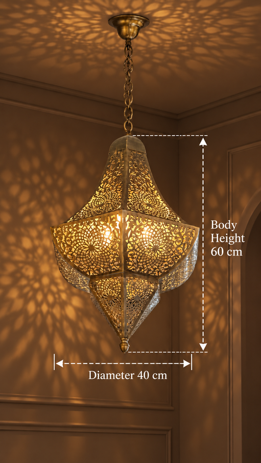 Ottoman Starburst Laser-Cut Brass Chandelier