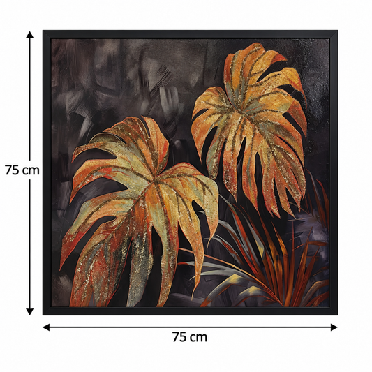 Golden Tropical Elegance 3-in-1 Wall Art Frame