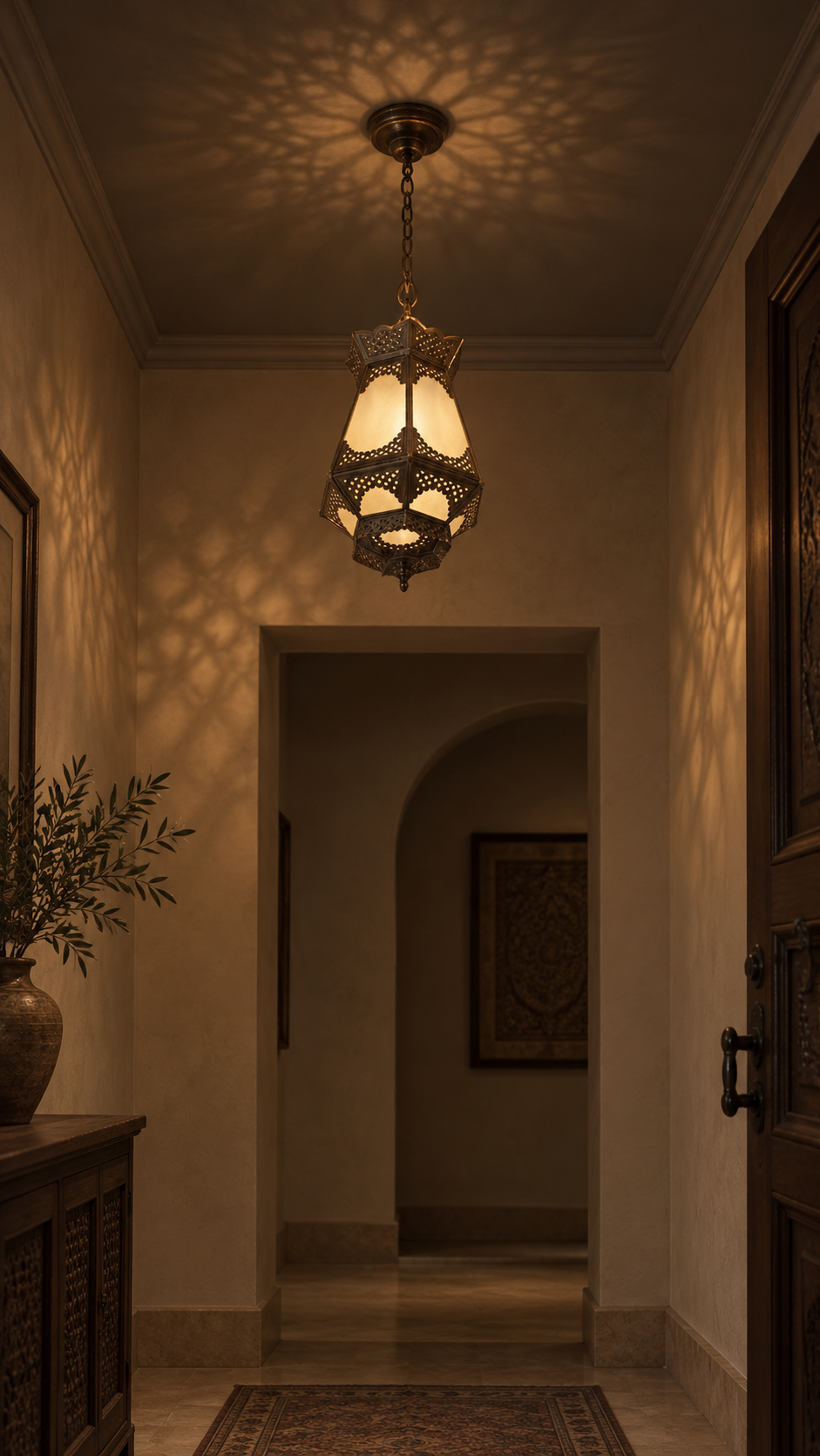 Ottoman Star Handcrafted Turkish Brass Ceiling Light