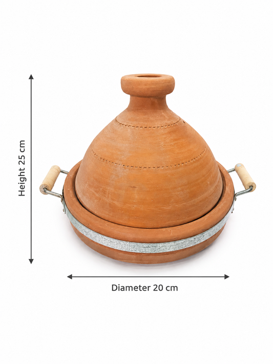 Traditional Moroccan Clay Cooking Tajine with Handle (Ds01)