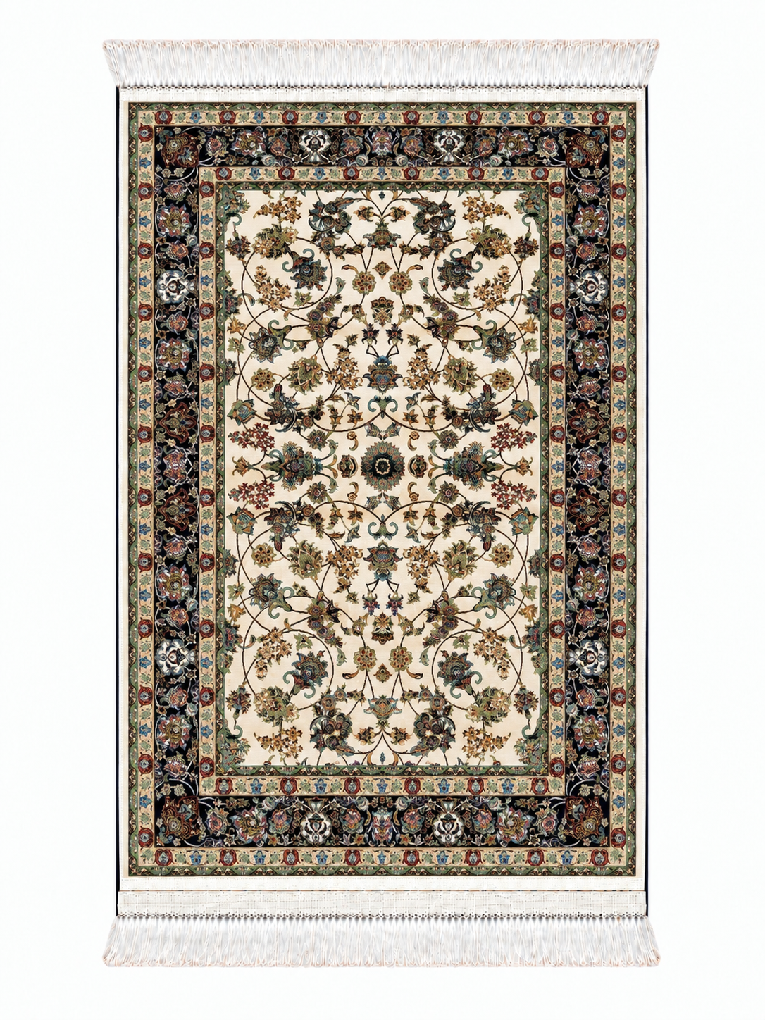 Imperial Burgundy Garden Persian Silk Carpet 60×90cm