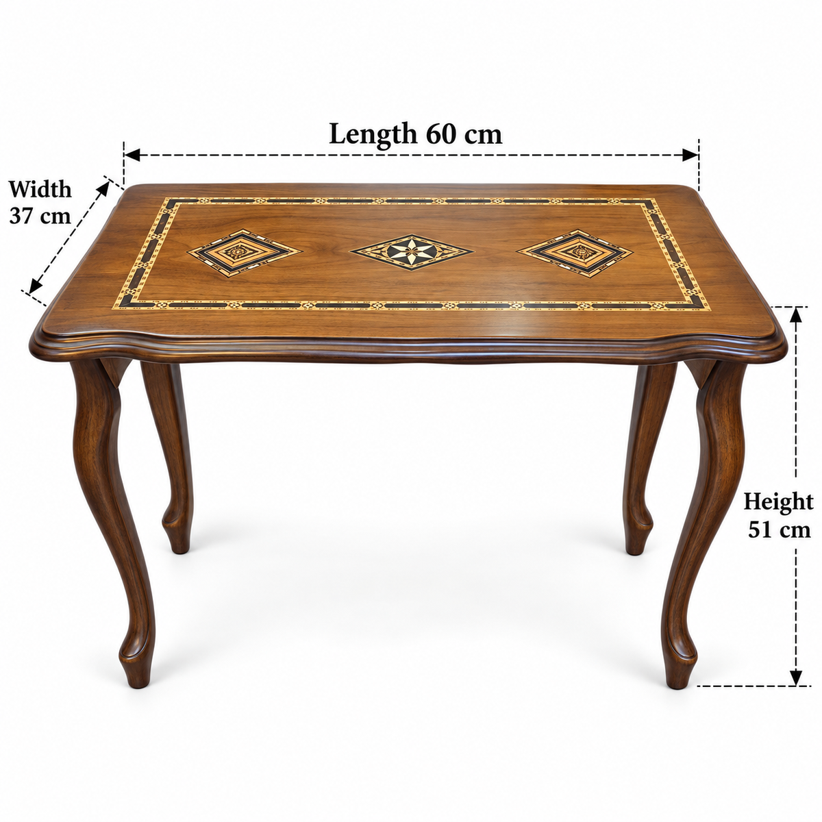 Anatolian Mosaic Beechwood Nesting Table Set 4in1