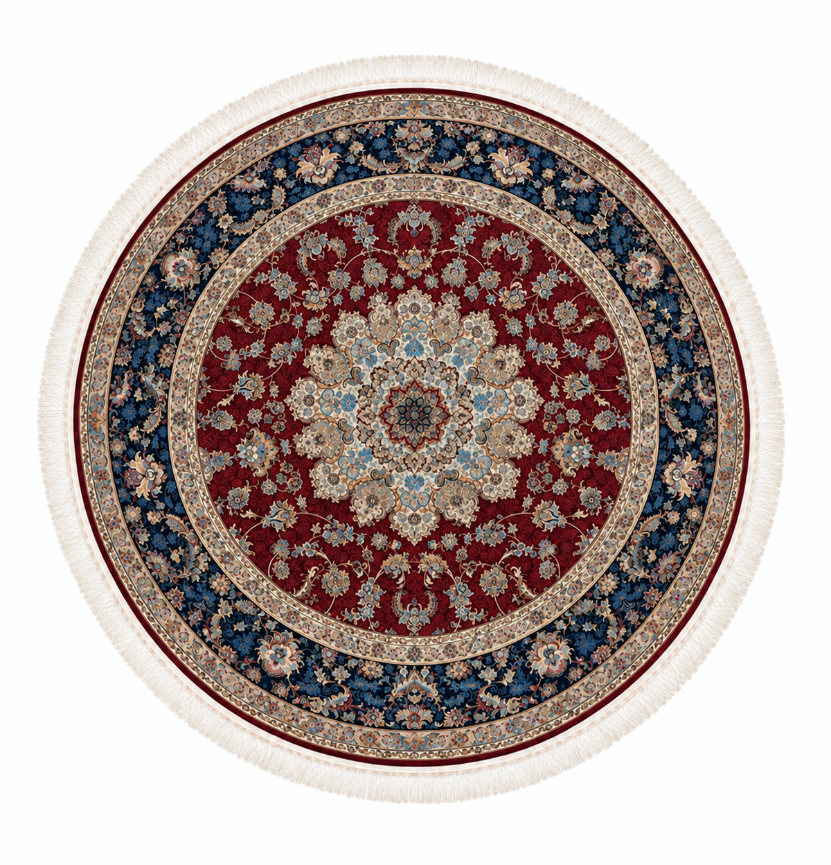 Royal Tabriz Medallion Silk Carpet Round 200cm Diameter