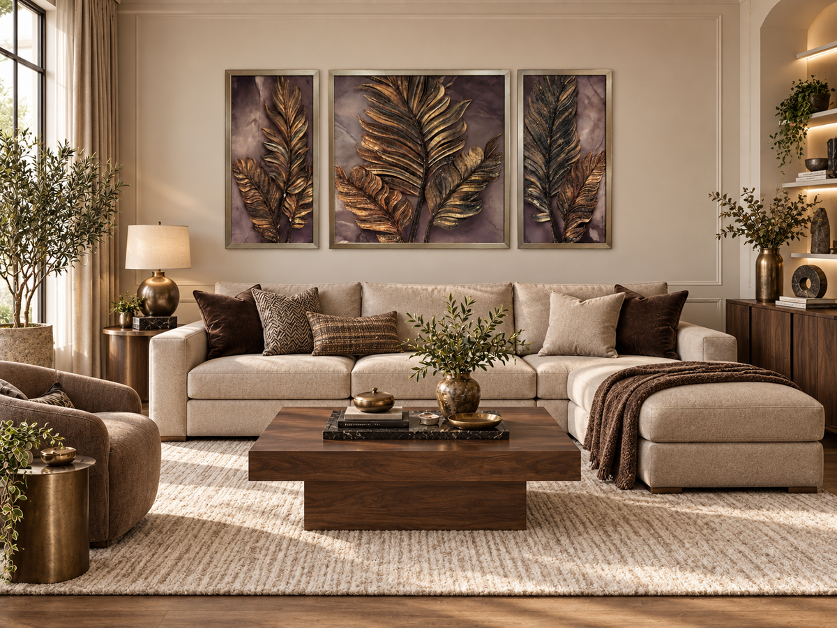 Bronze Botanical Elegance 3-in-1 Wall Art Frame