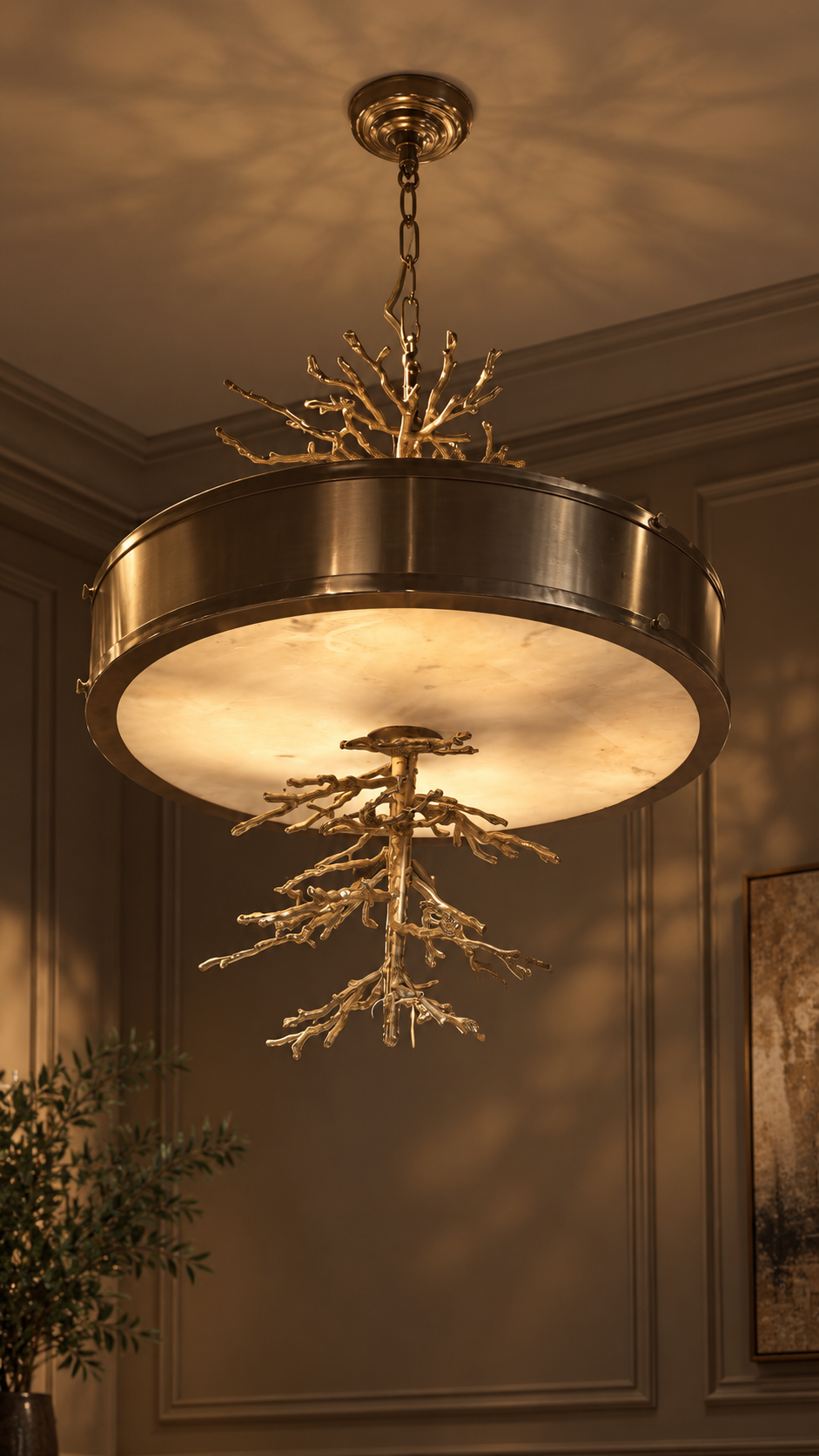 Golden Enchanted Forest Turkish Brass Chandelier