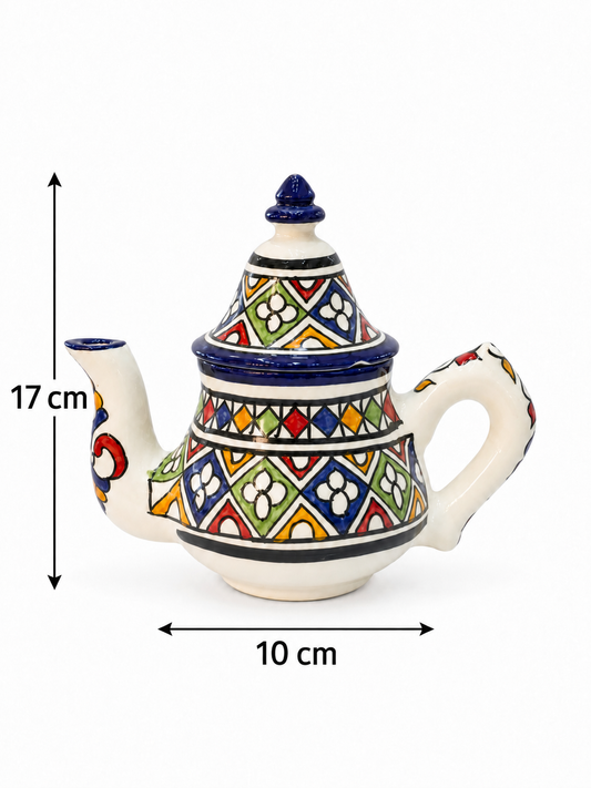 Handcrafted Moroccan Atlas Ceramic Teapot - N1 M28 (Ds02)
