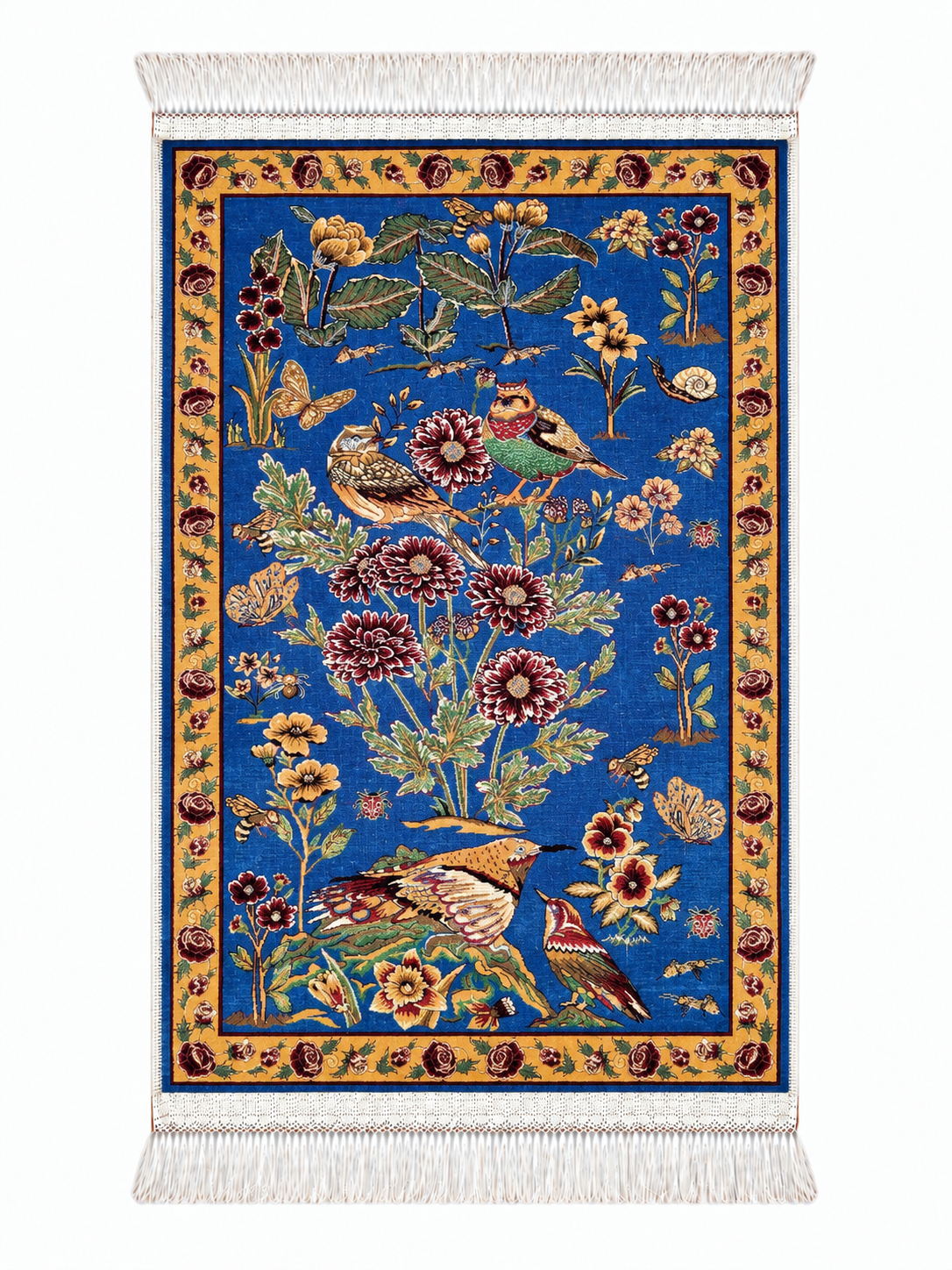 Qum Enchanted Garden Silk Carpet 60x90cm