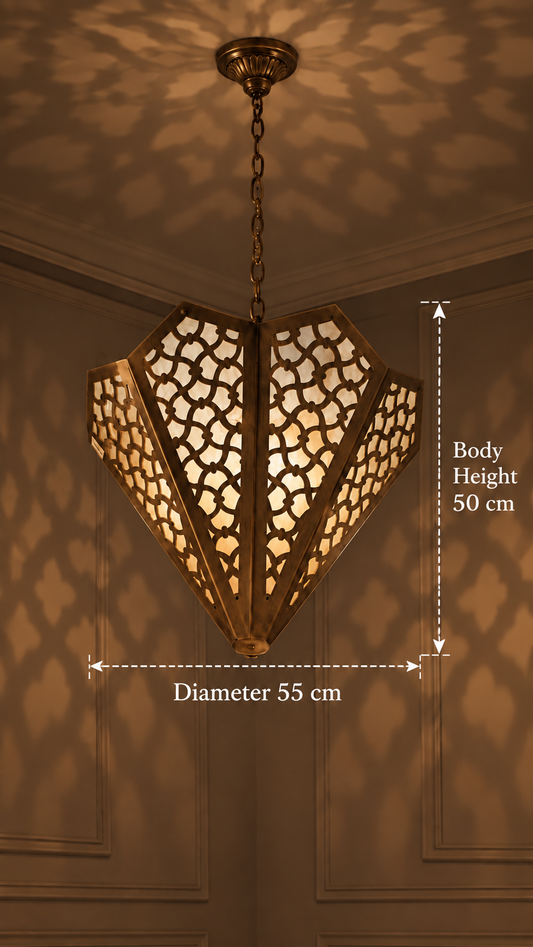 Anatolian Majesty Laser-Cut Brass Chandelier