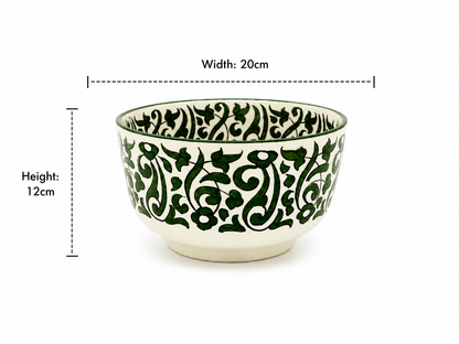 Traditional Hand-Painted Ceramic Bowl Artisan Decorative Serving Dish - M1 (03)