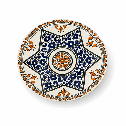 Moroccan Mosaic Ceramic Serving Plate–Handcrafted Decorative Tableware & Display Dish 26cm - M15 (03)