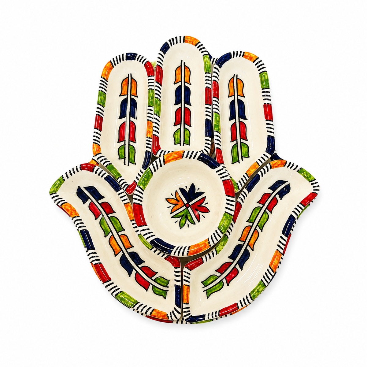 Sahara Mosaic Hamsa Ceramic Serving Tray Set - M10