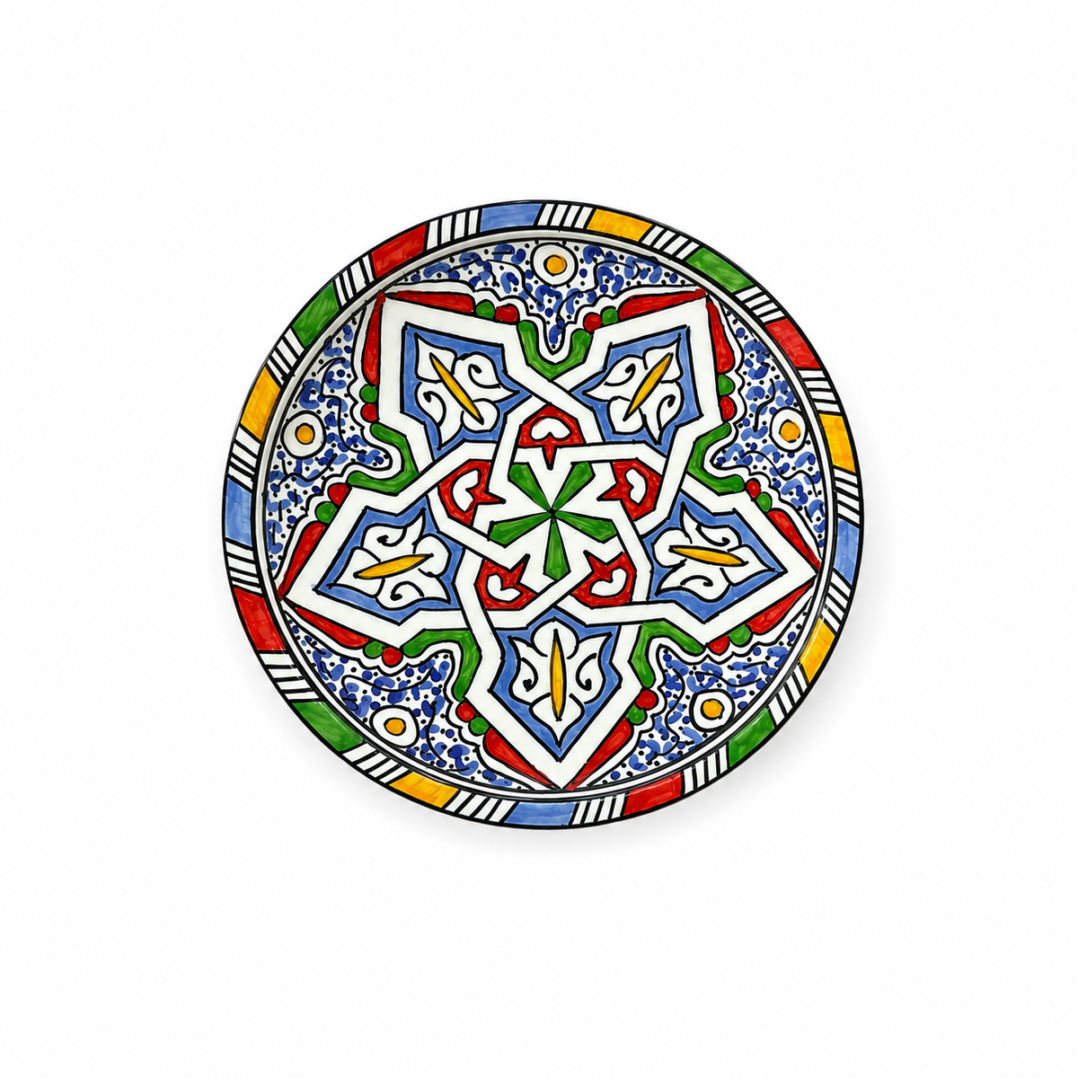 Handcrafted Moroccan Ceramic Style Plate-Decorative Tableware 21cm - M16