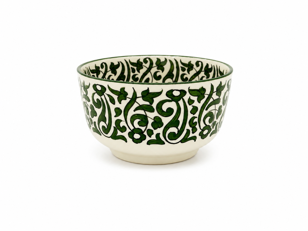 Traditional Hand-Painted Ceramic Bowl Artisan Decorative Serving Dish - M1 (03)