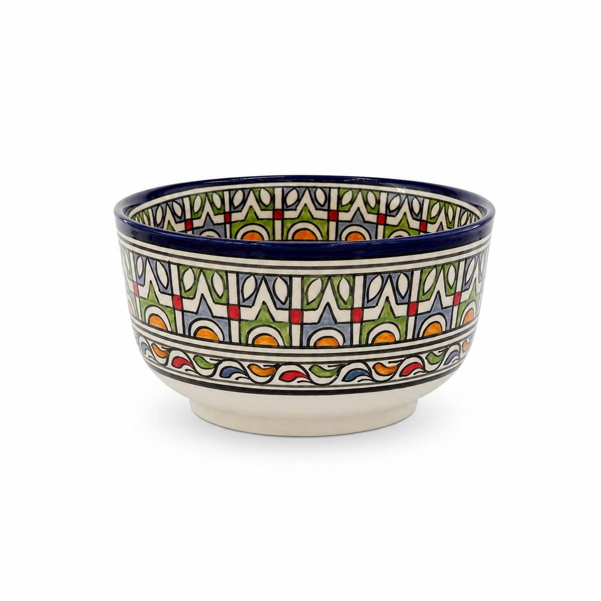 Traditional Hand-Painted Ceramic Bowl Artisan Decorative Serving Dish - M1 (15)