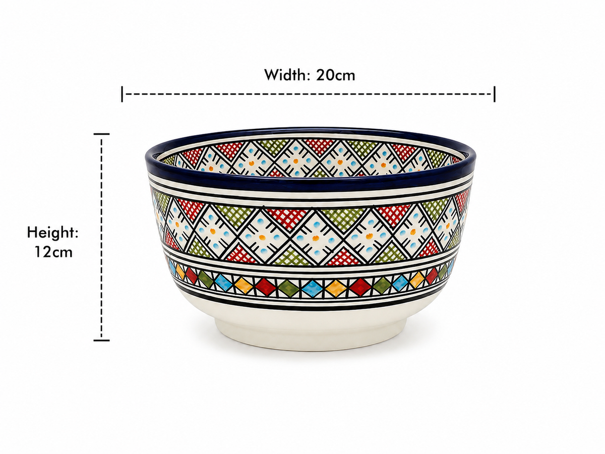 Traditional Hand-Painted Ceramic Bowl Artisan Decorative Serving Dish - M1 (07)